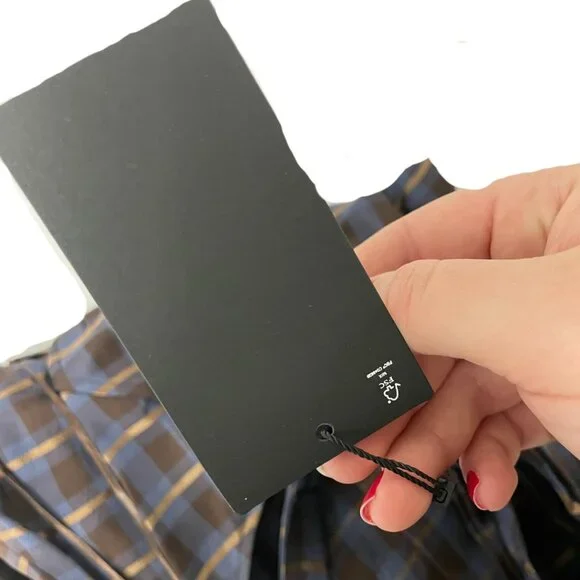 Massimo Dutti Womens Dress EU 38
US 6 Plaid Halter Neck Blue Brown NWT - Picture 8 of 15